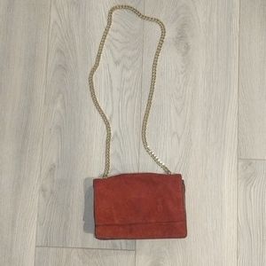 ZARA GOAT LEATHER SUEDE BAG GOLD CHAIN